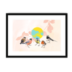 Garden Gang Framed Print The Gathering A3 (297 X 420 mm) / Black / White Mount Framed Print