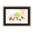 Garden Gang Framed Print The Gathering A3 (297 X 420 mm) / Natural / Black Mount Framed Print