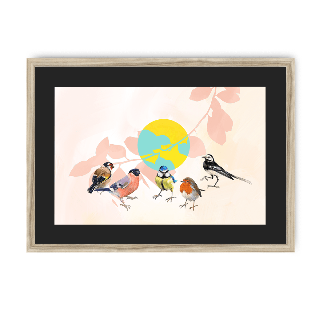 Garden Gang Framed Print The Gathering A3 (297 X 420 mm) / Natural / Black Mount Framed Print