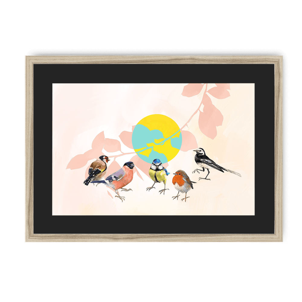 Garden Gang Framed Print The Gathering A3 (297 X 420 mm) / Natural / Black Mount Framed Print