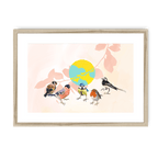 Garden Gang Framed Print The Gathering A3 (297 X 420 mm) / Natural / White Mount Framed Print
