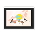 Garden Gang Framed Print The Gathering A3 (297 X 420 mm) / White / Black Mount Framed Print