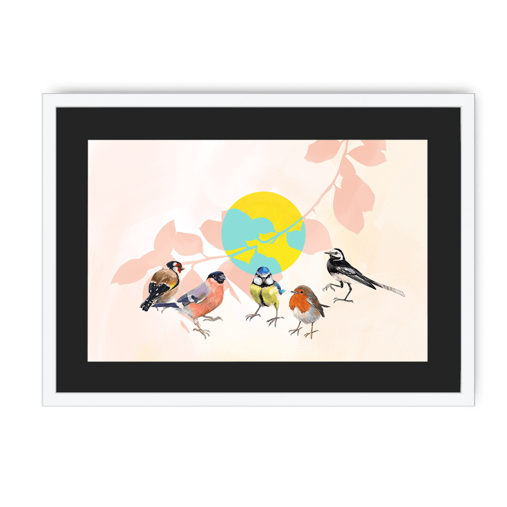 Garden Gang Framed Print The Gathering A3 (297 X 420 mm) / White / Black Mount Framed Print