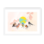 Garden Gang Framed Print The Gathering A3 (297 X 420 mm) / White / White Mount Framed Print