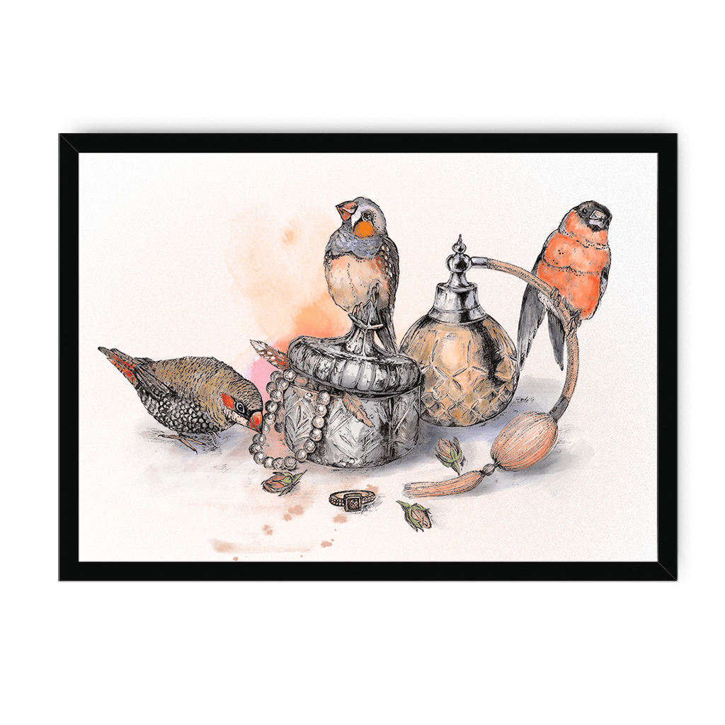 Boudoir Finches Framed Print The Gathering A3 (297 X 420 mm) / Black / No Mount (All Art) Framed Print