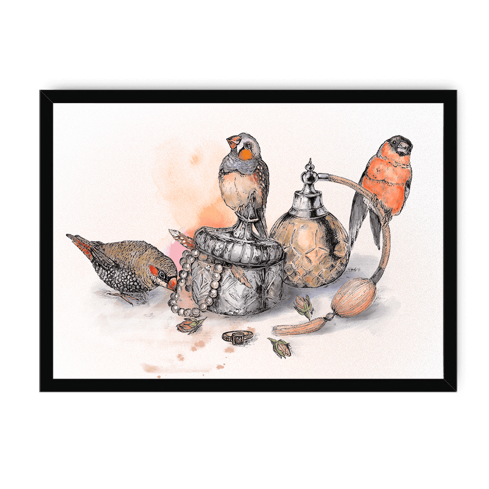 Boudoir Finches Framed Print The Gathering A3 (297 X 420 mm) / Black / No Mount (All Art) Framed Print