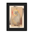 The Devil Framed Print Tarot Cats A3 (297 X 420 mm) / Black / Black Mount Framed Print
