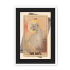 The Devil Framed Print Tarot Cats A3 (297 X 420 mm) / White / Black Mount Framed Print