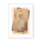 The Devil Framed Print Tarot Cats A3 (297 X 420 mm) / White / White Mount Framed Print