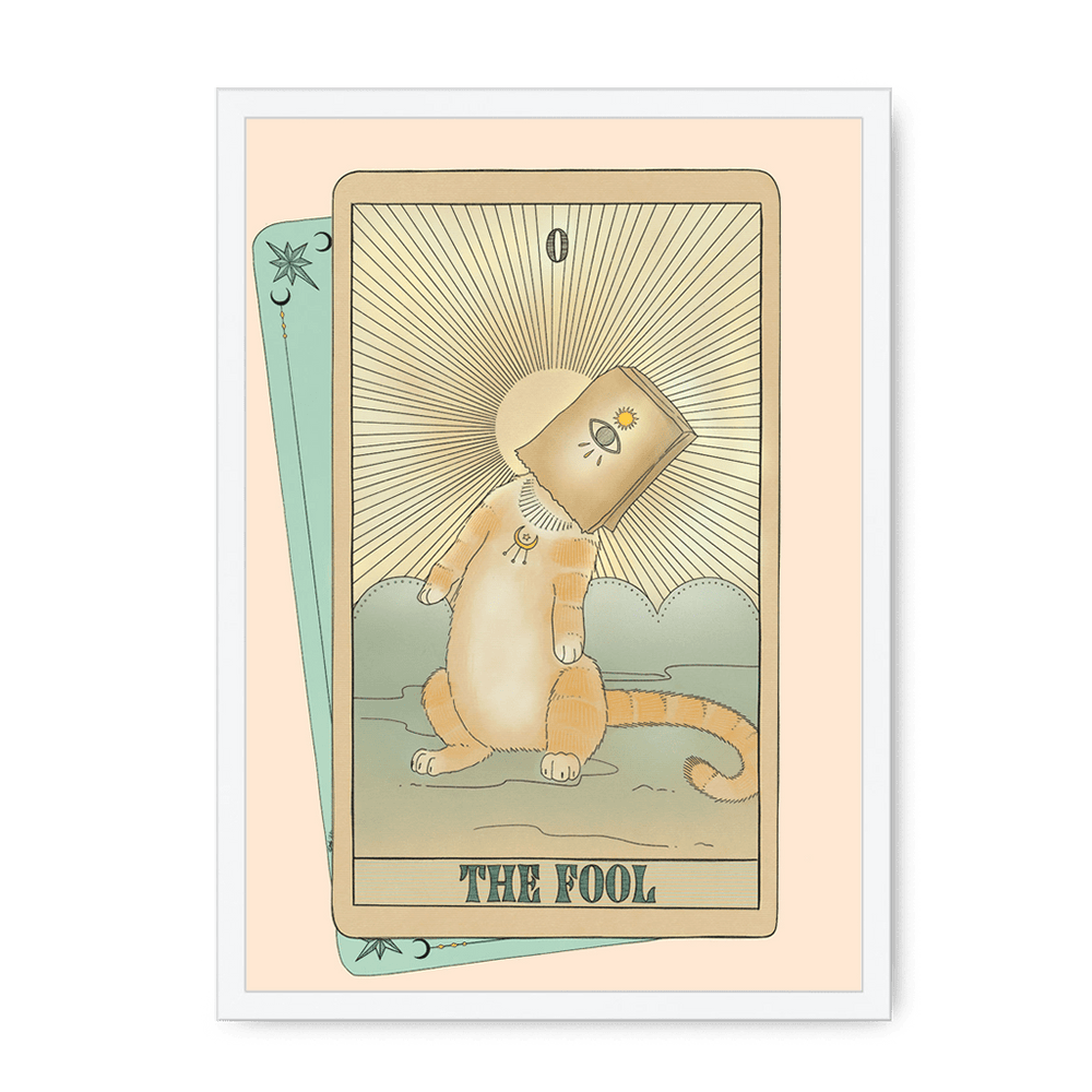 The Fool Framed Print Tarot Cats A3 (297 X 420 mm) / White / No Mount (All Art) Framed Print