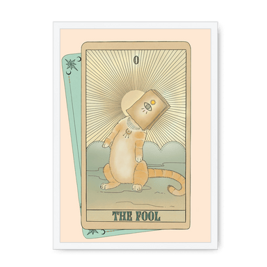 The Fool Framed Print Tarot Cats A3 (297 X 420 mm) / White / No Mount (All Art) Framed Print