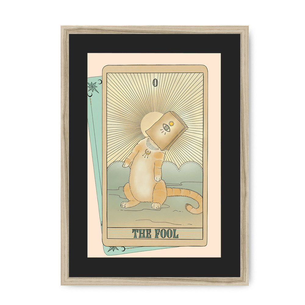 The Fool Framed Print Tarot Cats A3 (297 X 420 mm) / Natural / Black Mount Framed Print