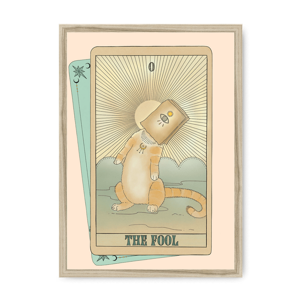 The Fool Framed Print Tarot Cats A3 (297 X 420 mm) / Natural / No Mount (All Art) Framed Print