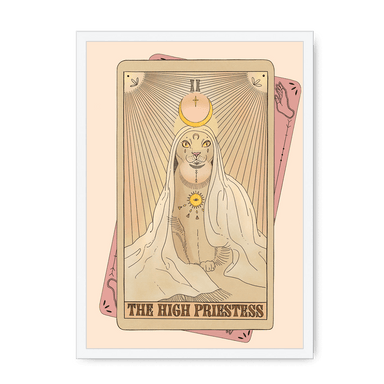 The High Priestess Framed Print Tarot Cats A3 (297 X 420 mm) / White / No Mount (All Art) Framed Print