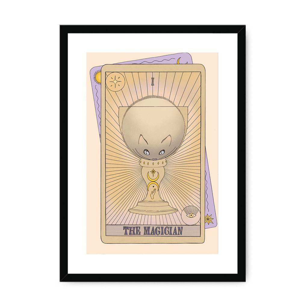 The Magician Framed Print Tarot Cats A3 (297 X 420 mm) / Black / White Mount Framed Print