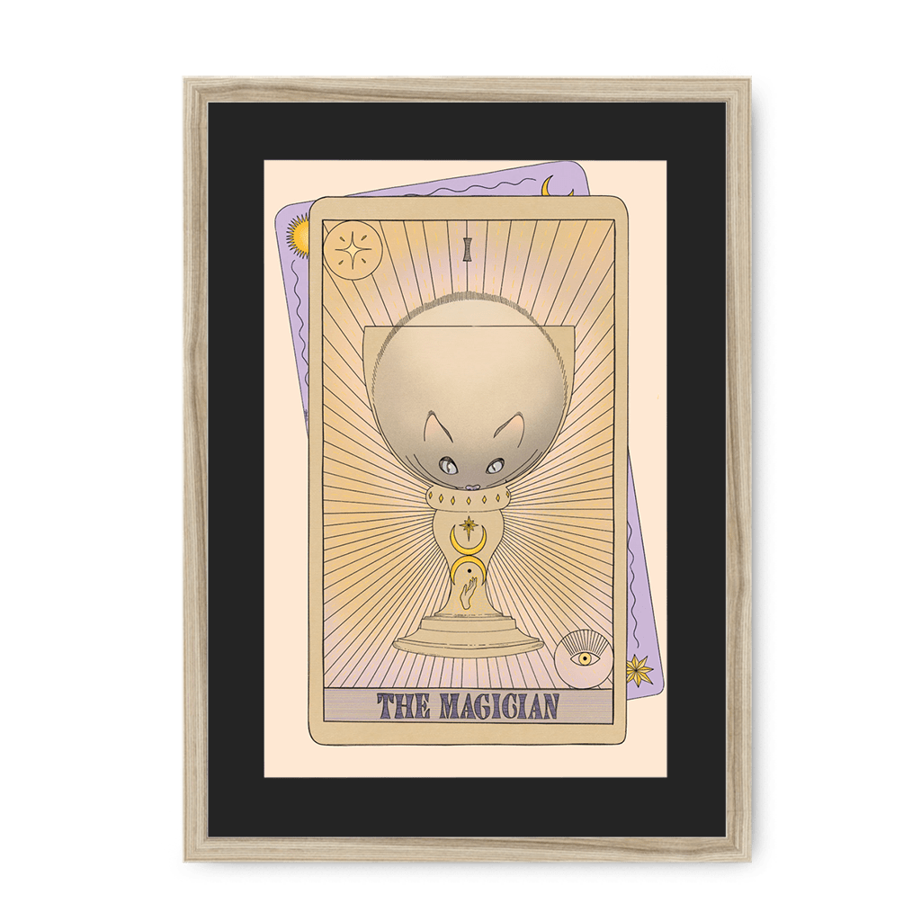The Magician Framed Print Tarot Cats A3 (297 X 420 mm) / Natural / Black Mount Framed Print