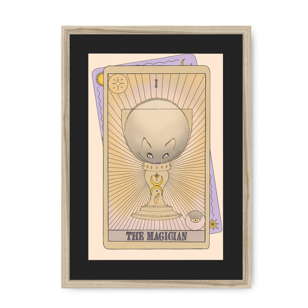 The Magician Framed Print Tarot Cats A3 (297 X 420 mm) / Natural / Black Mount Framed Print