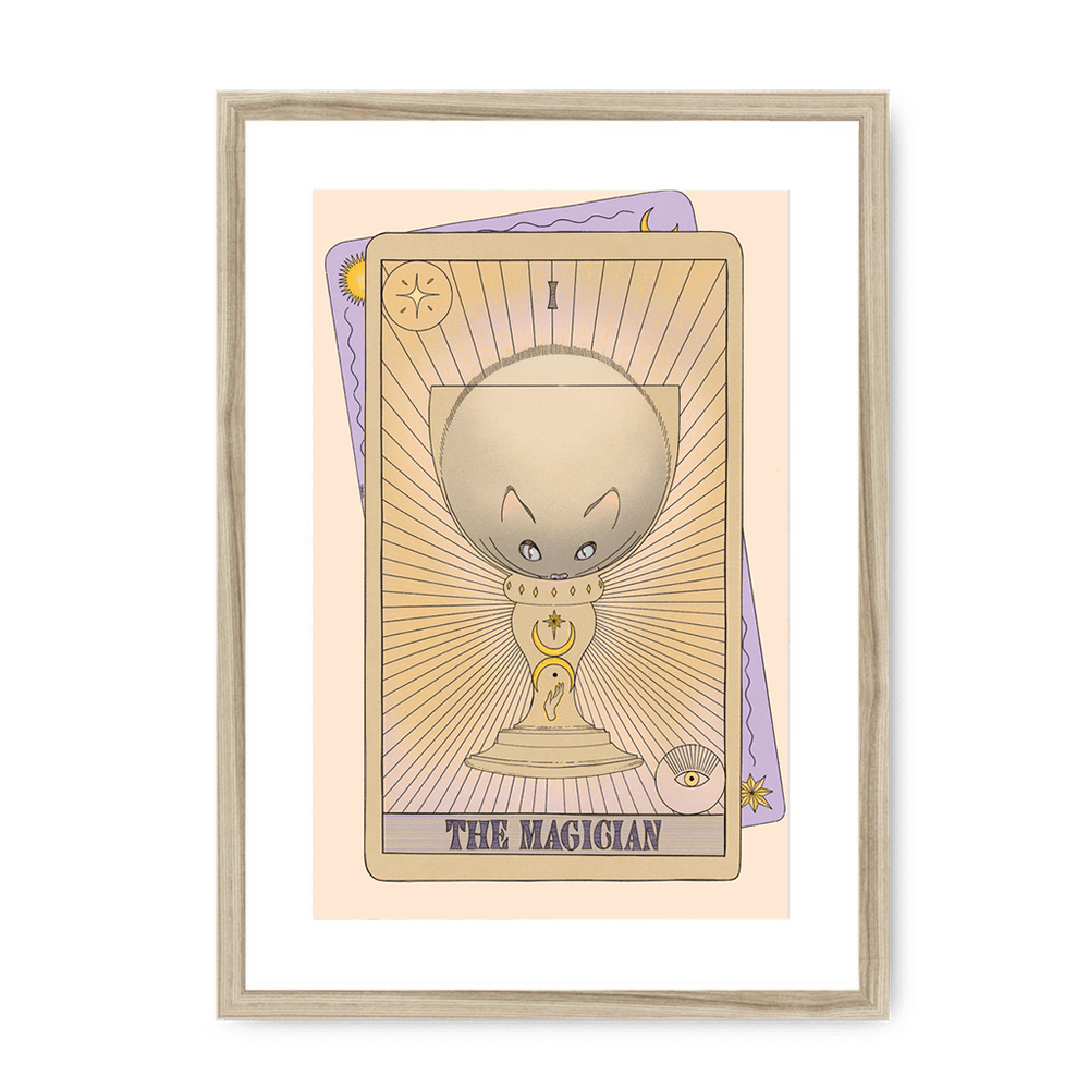 The Magician Framed Print Tarot Cats A3 (297 X 420 mm) / Natural / White Mount Framed Print