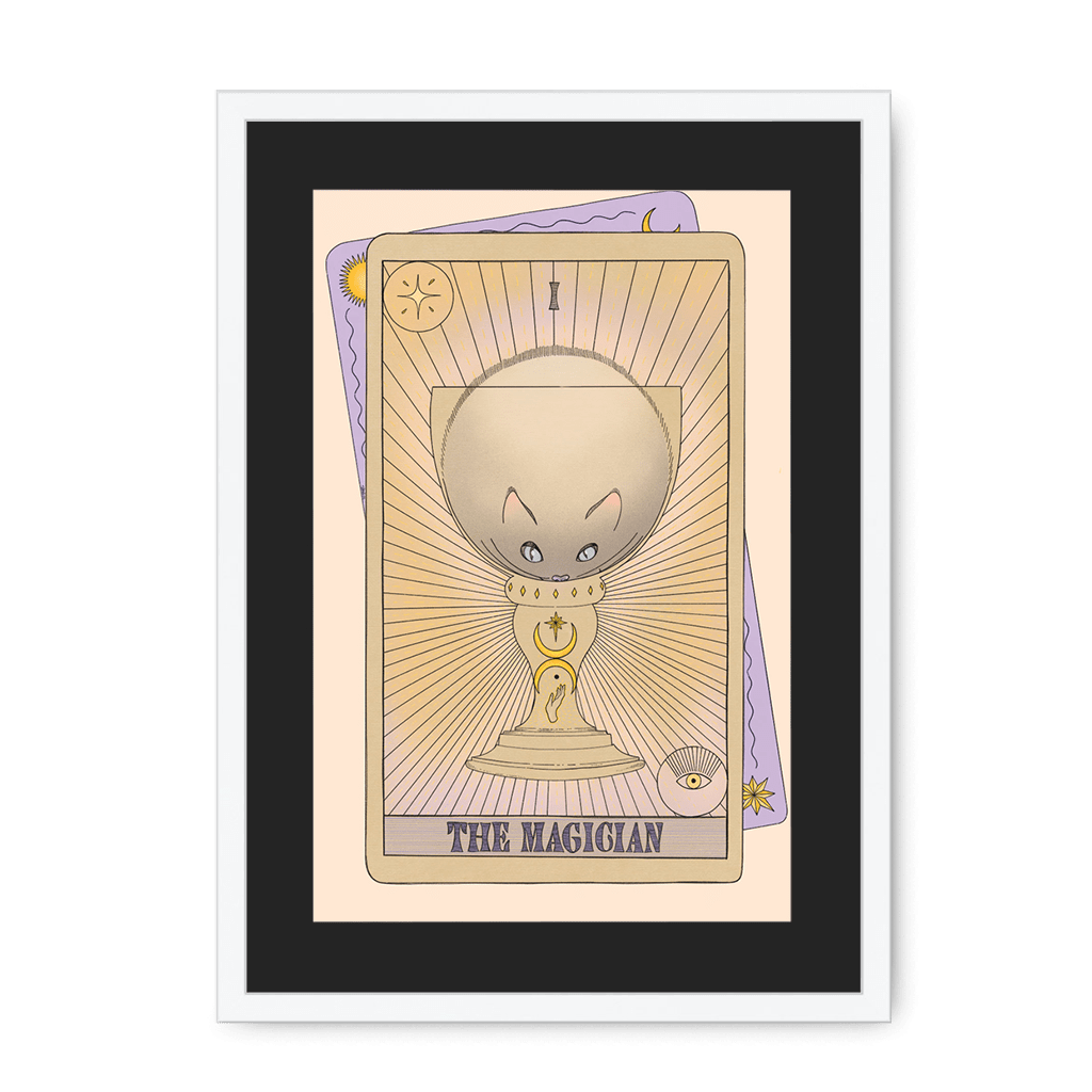 The Magician Framed Print Tarot Cats A3 (297 X 420 mm) / White / Black Mount Framed Print