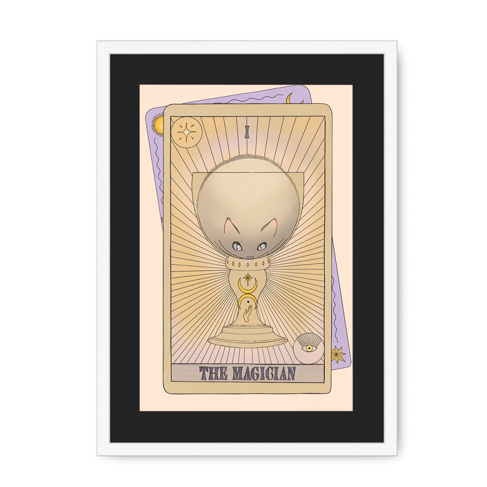 The Magician Framed Print Tarot Cats A3 (297 X 420 mm) / White / Black Mount Framed Print