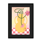 Cosmos In Yellow Framed Print Happy Stems A3 (297 X 420 mm) / Black / Black Mount Framed Print