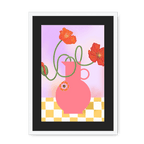 Poppies In Pink Framed Print Happy Stems A3 (297 X 420 mm) / White / Black Mount Framed Print