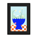 Daisies In Blue Framed Print Happy Stems A3 (297 X 420 mm) / Black / Black Mount Framed Print