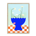 Daisies In Blue Framed Print Happy Stems A3 (297 X 420 mm) / Natural / No Mount (All Art) Framed Print