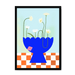 Daisies In Blue Framed Print Happy Stems A3 (297 X 420 mm) / Black / No Mount (All Art) Framed Print