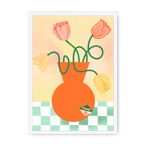 Tulips In Orange Framed Print Happy Stems A3 (297 X 420 mm) / White / No Mount (All Art) Framed Print