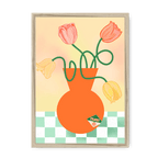 Tulips In Orange Framed Print Happy Stems A3 (297 X 420 mm) / Natural / No Mount (All Art) Framed Print