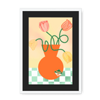 Tulips In Orange Framed Print Happy Stems A3 (297 X 420 mm) / White / Black Mount Framed Print