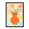 Tulips In Orange Framed Print Happy Stems A3 (297 X 420 mm) / Black / No Mount (All Art) Framed Print