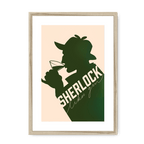 Sherlock Likes Gin Botanical Pink Framed Print Boozehound A3 (297 X 420 mm) / Natural / White Mount Framed Print
