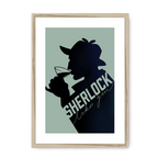 Sherlock Likes Gin Midnight Framed Print Boozehound A3 (297 X 420 mm) / Natural / White Mount Framed Print