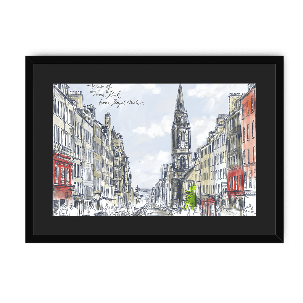 Tron Kirk Royal Mile Framed Print Essential Edinburgh A3 (297 X 420 mm) / Black / Black Mount Framed Print