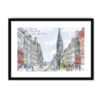 Tron Kirk Royal Mile Framed Print Essential Edinburgh A3 (297 X 420 mm) / Black / White Mount Framed Print