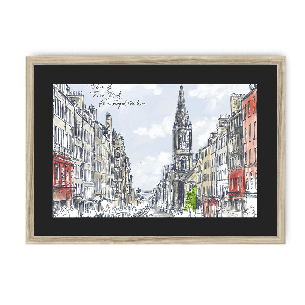 Tron Kirk Royal Mile Framed Print Essential Edinburgh A3 (297 X 420 mm) / Natural / Black Mount Framed Print