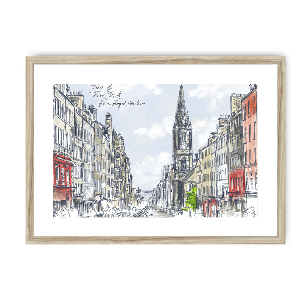 Tron Kirk Royal Mile Framed Print Essential Edinburgh A3 (297 X 420 mm) / Natural / White Mount Framed Print