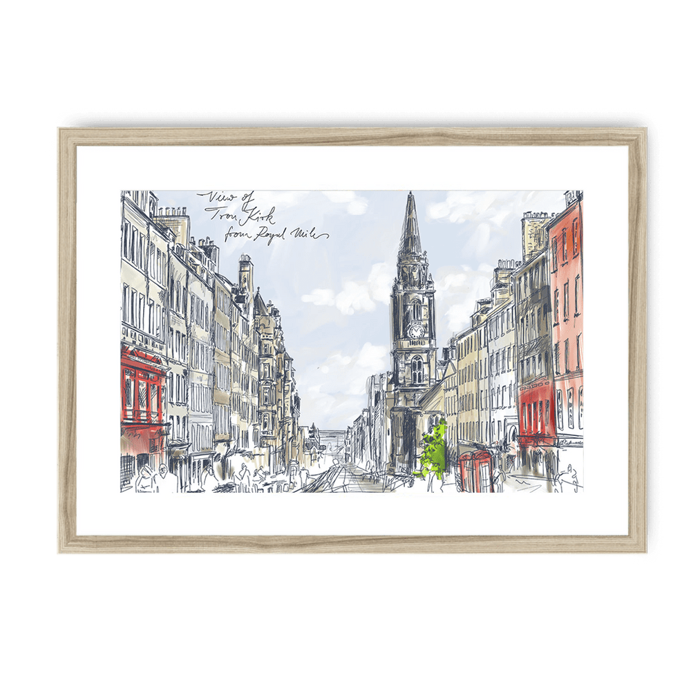 Tron Kirk Royal Mile Framed Print Essential Edinburgh A3 (297 X 420 mm) / Natural / White Mount Framed Print