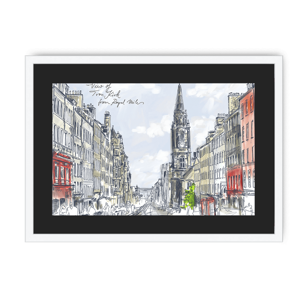 Tron Kirk Royal Mile Framed Print Essential Edinburgh A3 (297 X 420 mm) / White / Black Mount Framed Print