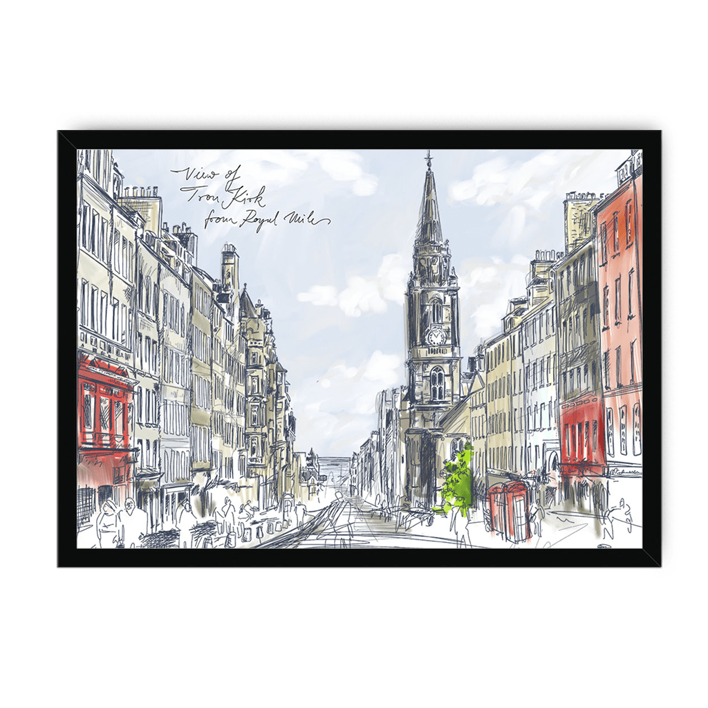 Tron Kirk Royal Mile Framed Print Essential Edinburgh A3 (297 X 420 mm) / Black / No Mount (All Art) Framed Print