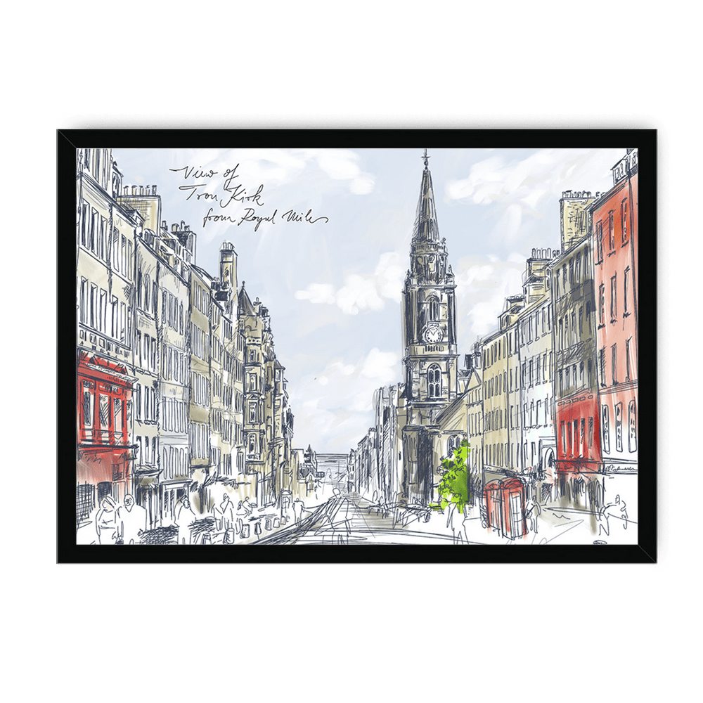 Tron Kirk Royal Mile Framed Print Essential Edinburgh A3 (297 X 420 mm) / Black / No Mount (All Art) Framed Print