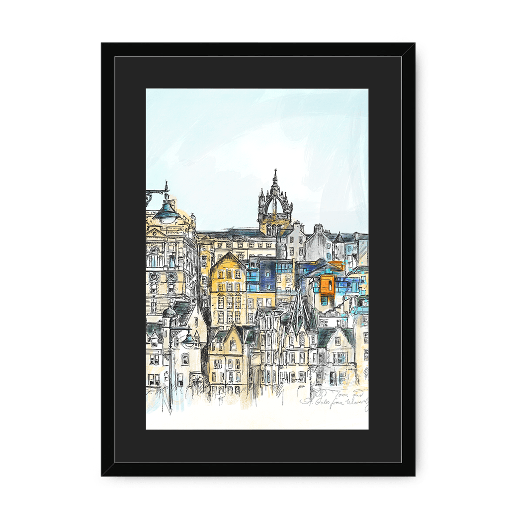 Old Town & St Giles Framed Print Essential Edinburgh A3 (297 X 420 mm) / Black / Black Mount Framed Print