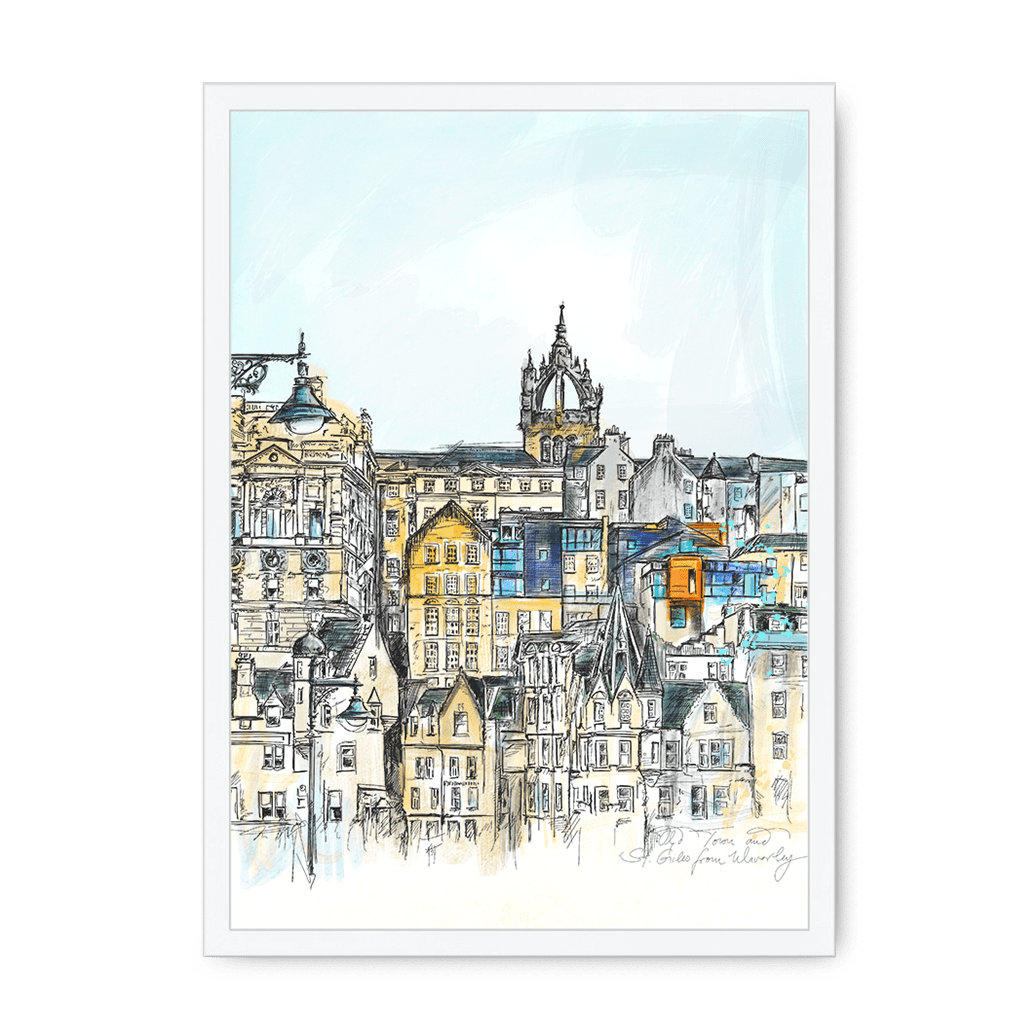 Old Town & St Giles Framed Print Essential Edinburgh A3 (297 X 420 mm) / White / No Mount (All Art) Framed Print