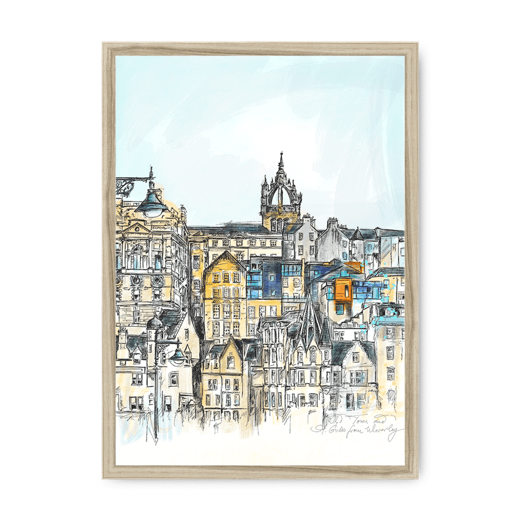 Old Town & St Giles Framed Print Essential Edinburgh A3 (297 X 420 mm) / Natural / No Mount (All Art) Framed Print