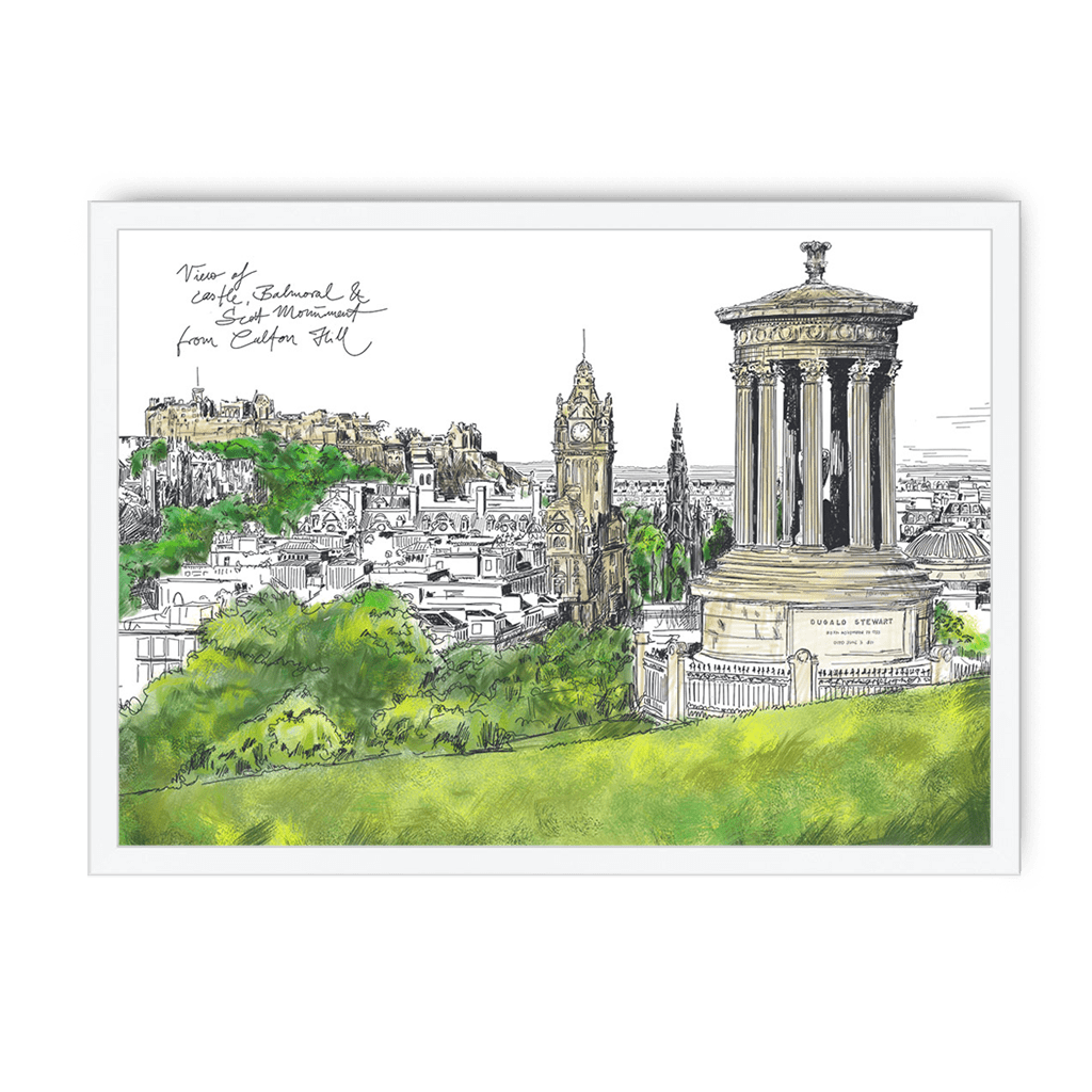 Calton Hill Edinburgh Framed Print Essential Edinburgh A3 (297 X 420 mm) / White / No Mount (All Art) Framed Print