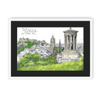 Calton Hill Edinburgh Framed Print Essential Edinburgh A3 (297 X 420 mm) / White / Black Mount Framed Print