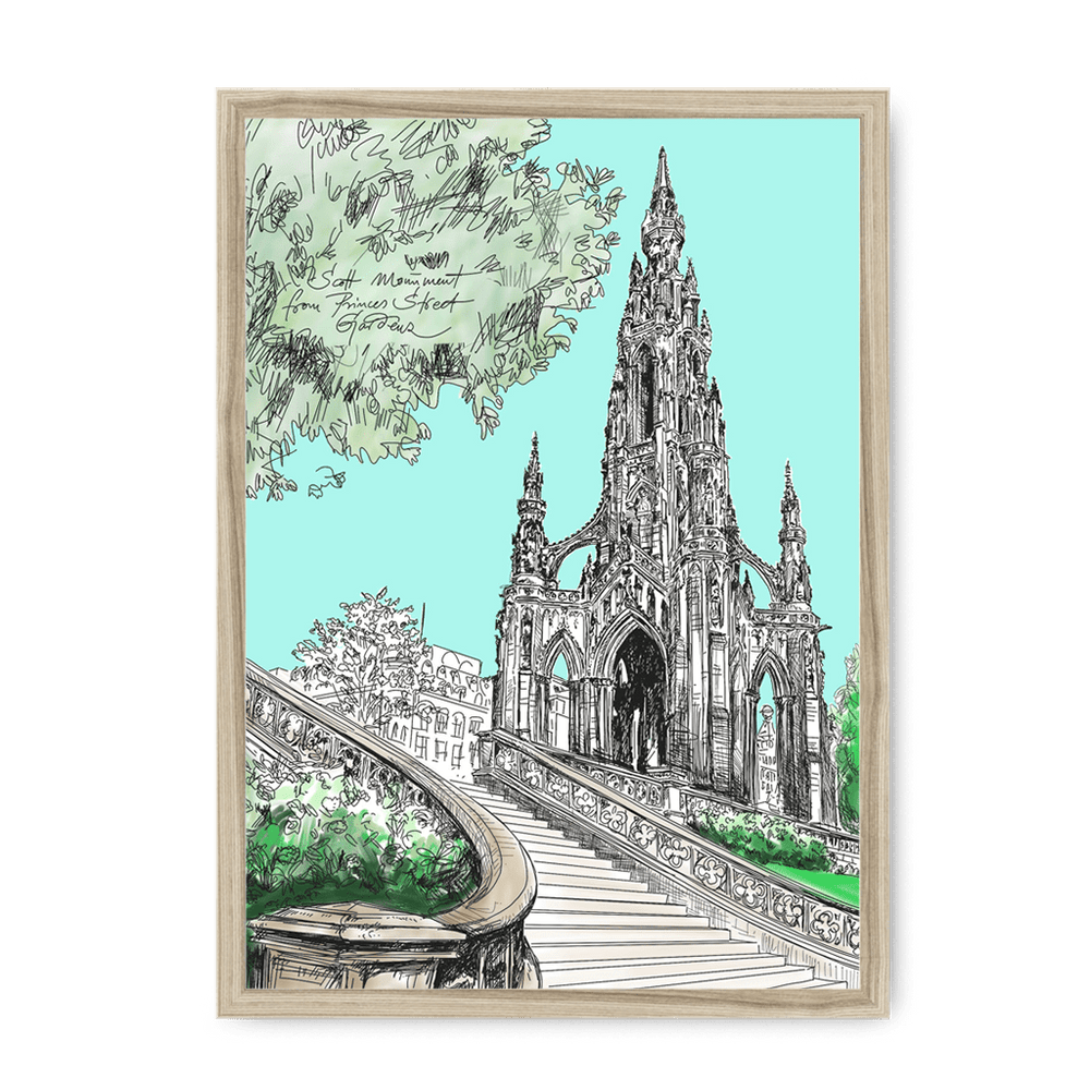 Scott Monument Edinburgh Framed Print Essential Edinburgh A3 (297 X 420 mm) / Natural / No Mount (All Art) Framed Print