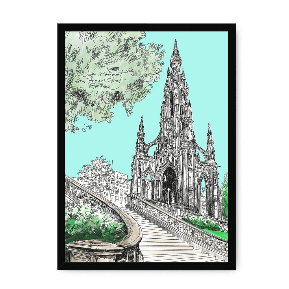 Scott Monument Edinburgh Framed Print Essential Edinburgh A3 (297 X 420 mm) / Black / No Mount (All Art) Framed Print